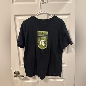 Nike Michigan State Spartans Camo Shield Tee Men’s Large Black